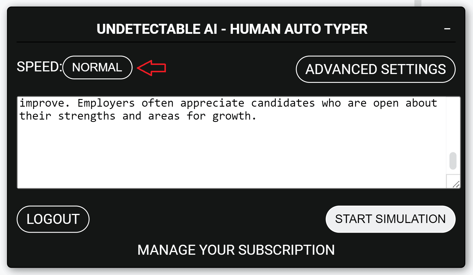 Undetectable AI Chrome Extension Human Typer Speed Parameters