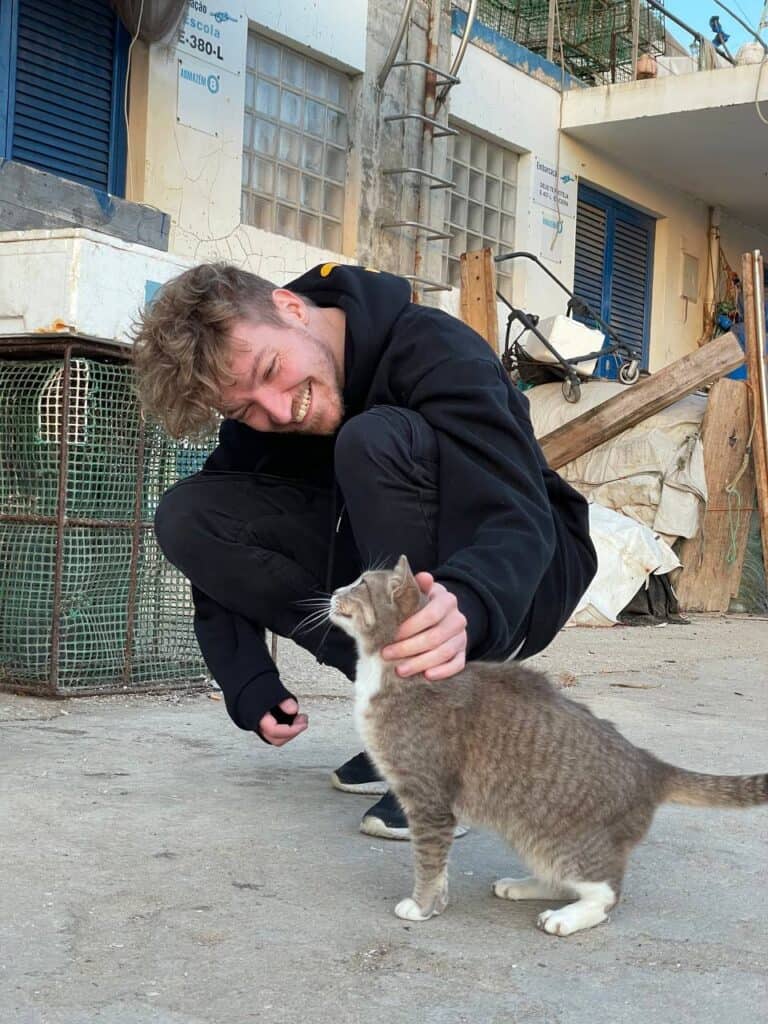 Pieter Levels and a cute cat