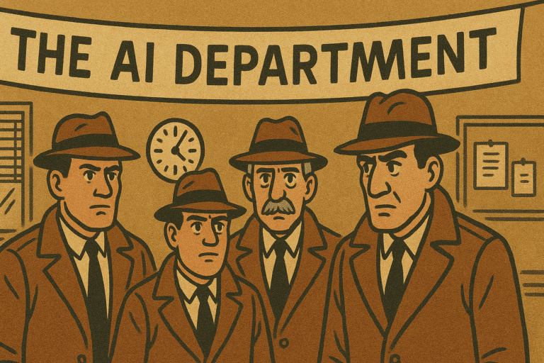 A police station’s AI catching department, generated with ChatGPT